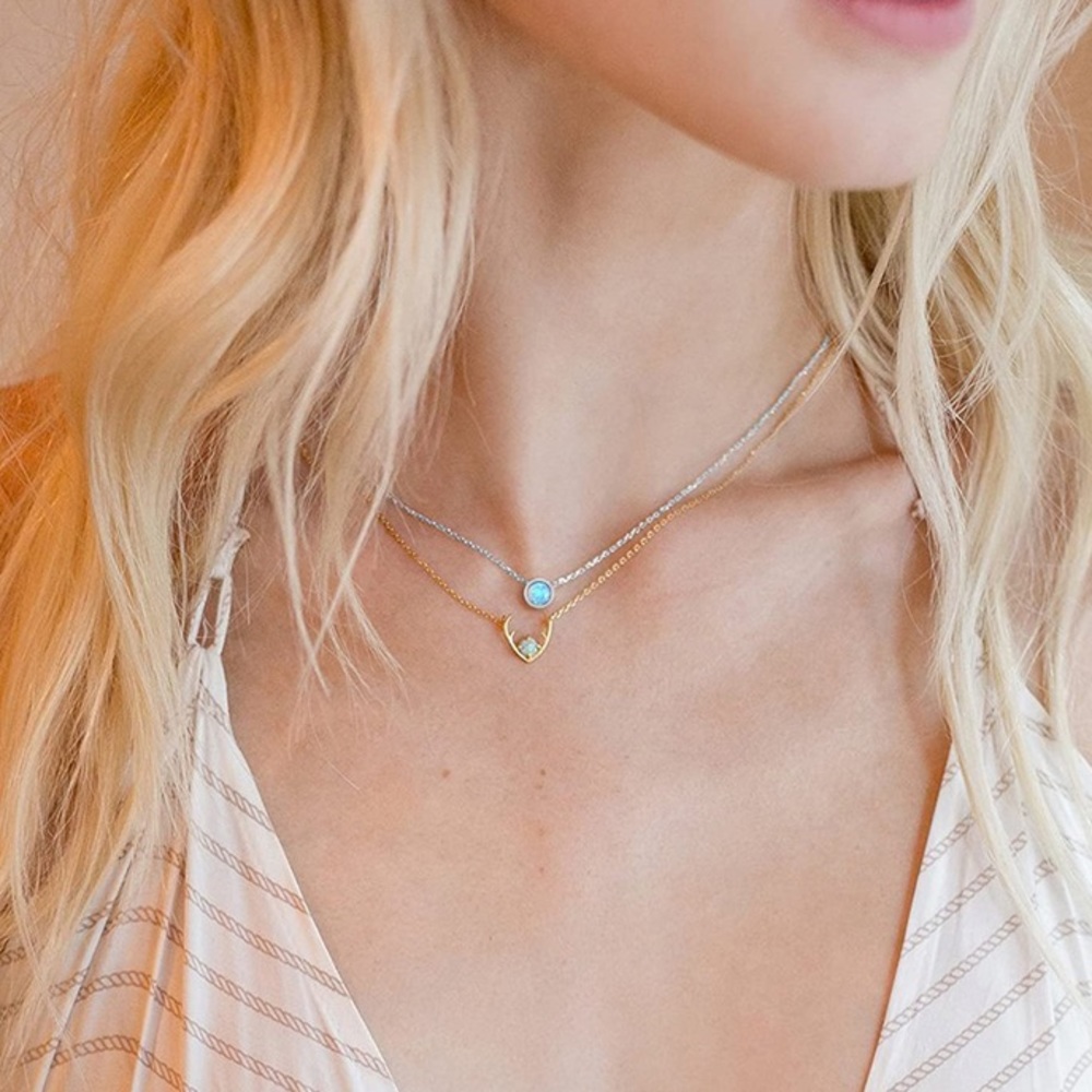 Swarovski 14k Gold Opal Pendant Necklace Women - Picture 8 of 9